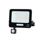LED SMD Floodlight IP65 Black Body with Sensor