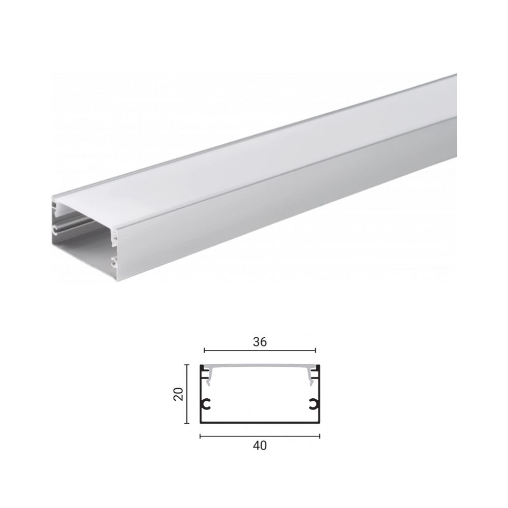 ALUMINIJUMSKI PROFIL ZA LED TRAKE NADGRADNI 2M SIVI