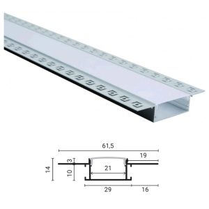 ALUMINIJUMSKI PROFIL UGRADNI PERFORIRANI 61.5x14 (21) 2M