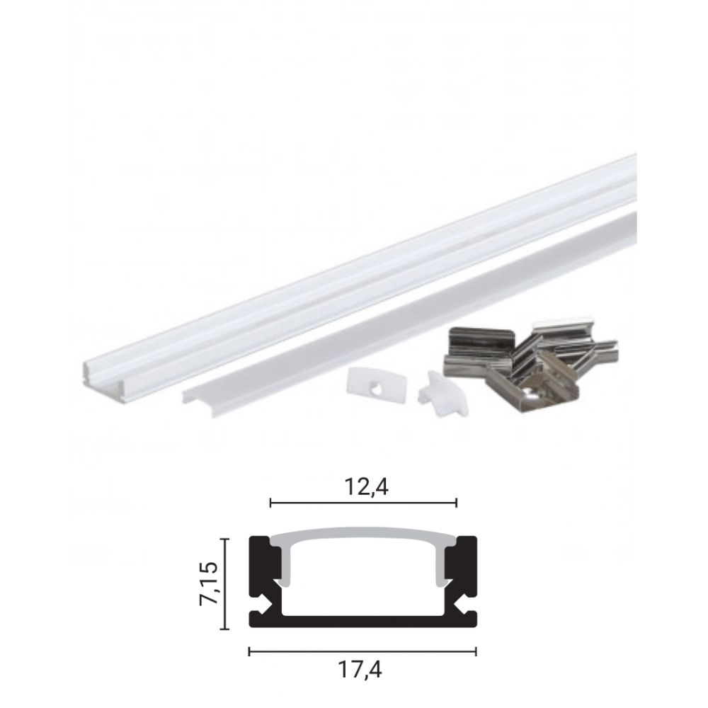 ALUMINIJUMSKI PROFIL ZA LED TRAKE 2M NADGRADNI