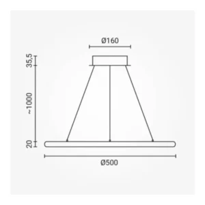 LED VISILICA CRNA 30W CCT/DIM/KONTROLA