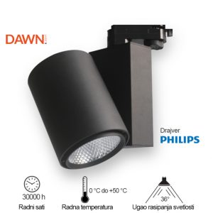 LED REF SINSKI 338201-2 30W 4000K CRNI
