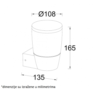 SVETILJKA JM-068 ZIDNA 1*E27 IP54 ANTRACIT