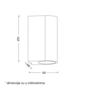 SVETILJKA W10402 ZIDNA 2*GU10 IP65 CORTEN