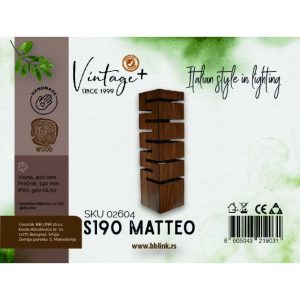 VINTAGE MATTEO S190 STONA LAMPA 1*GU10 (O 190 mm, h-400 mm) - SKU02604