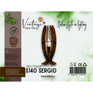 VINTAGE SERGIO S140 STONA LAMPA 1*E14 (O 140 mm, h-330 mm) - SKU02506