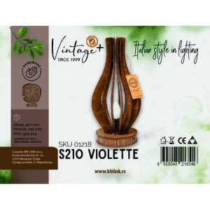 VINTAGE VIOLETTE S210 STONA LAMPA 1*E14 (O 210 mm, h-420 mm) - SKU01218