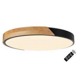 LED PLAFONJERA 48W CCT CRNO DRVO 3600lm DIM/KONTROLA Ф395x80mm