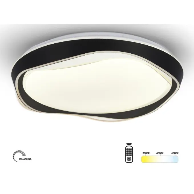 SOLEA 107 LED PLAFONJERA 24/48W CCT CRNA DIMABILNA