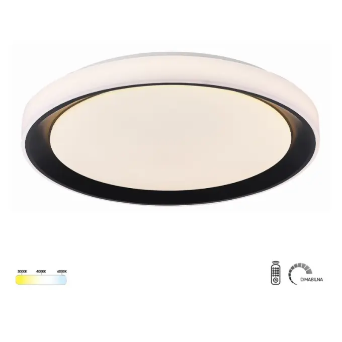 SOLEA 101 LED PLAFONJERA 24/48W CCT CRNA DIMABILNA